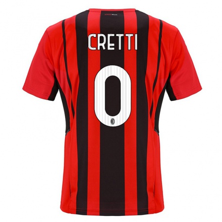 Kinder Fußball Mattia Cretti #0 Rot Schwarz Heimtrikot Trikot 2021/22 T-shirt