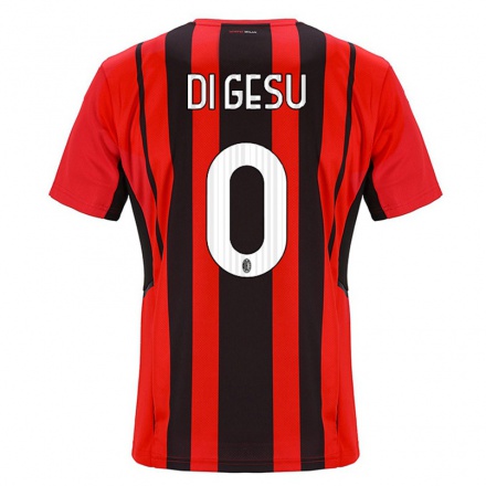 Kinder Fußball Enrico Di Gesu #0 Rot Schwarz Heimtrikot Trikot 2021/22 T-shirt