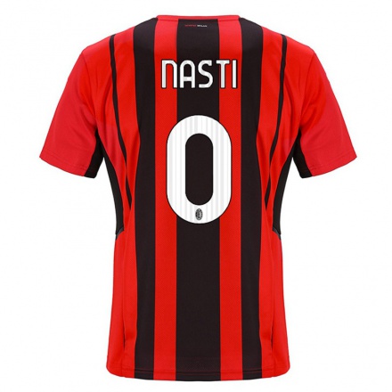 Kinder Fußball Marco Nasti #0 Rot Schwarz Heimtrikot Trikot 2021/22 T-Shirt
