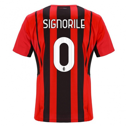 Kinder Fußball Sabino Signorile #0 Rot Schwarz Heimtrikot Trikot 2021/22 T-shirt