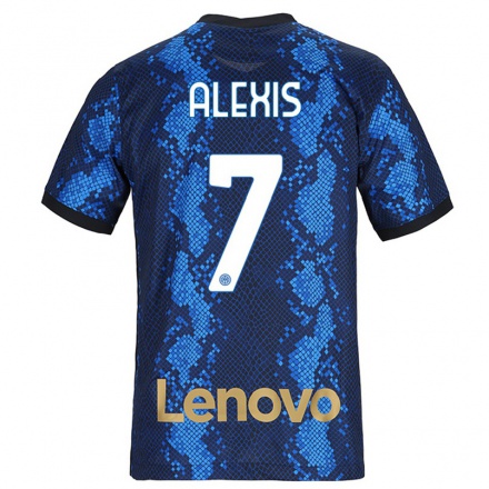 Kinder Fußball Alexis Sanchez #7 Dunkelblau Heimtrikot Trikot 2021/22 T-shirt