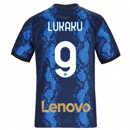 Kinder Fußball Romelu Lukaku #9 Dunkelblau Heimtrikot Trikot 2021/22 T-Shirt