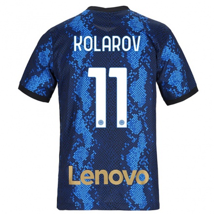 Kinder Fußball Aleksandar Kolarov #11 Dunkelblau Heimtrikot Trikot 2021/22 T-Shirt