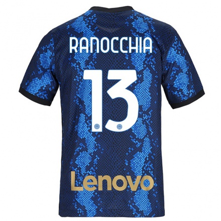 Kinder Fußball Andrea Ranocchia #13 Dunkelblau Heimtrikot Trikot 2021/22 T-shirt