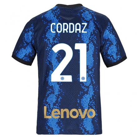 Kinder Fußball Alex Cordaz #21 Dunkelblau Heimtrikot Trikot 2021/22 T-Shirt