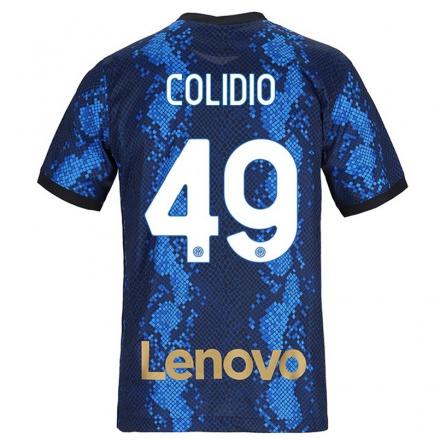 Kinder Fußball Facundo Colidio #49 Dunkelblau Heimtrikot Trikot 2021/22 T-shirt