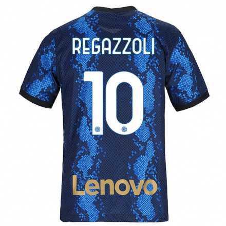 Kinder Fußball Alice Regazzoli #10 Dunkelblau Heimtrikot Trikot 2021/22 T-Shirt