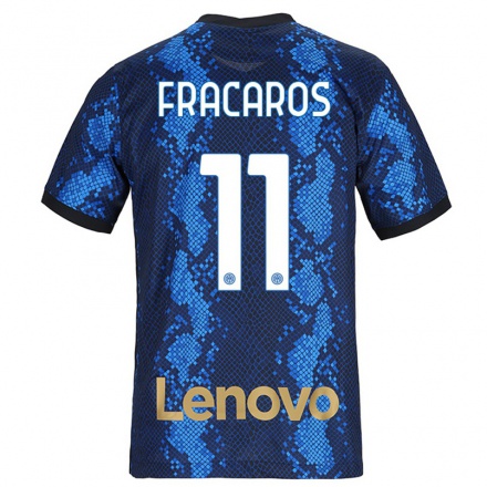 Kinder Fußball Caterina Fracaros #11 Dunkelblau Heimtrikot Trikot 2021/22 T-Shirt