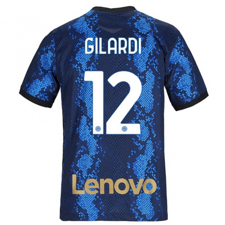 Kinder Fußball Astrid Gilardi #12 Dunkelblau Heimtrikot Trikot 2021/22 T-shirt
