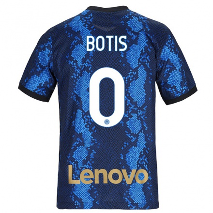 Kinder Fußball Nikolaos Botis #0 Dunkelblau Heimtrikot Trikot 2021/22 T-Shirt