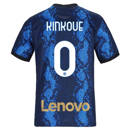 Kinder Fußball Etienne Youte Kinkoue #0 Dunkelblau Heimtrikot Trikot 2021/22 T-Shirt