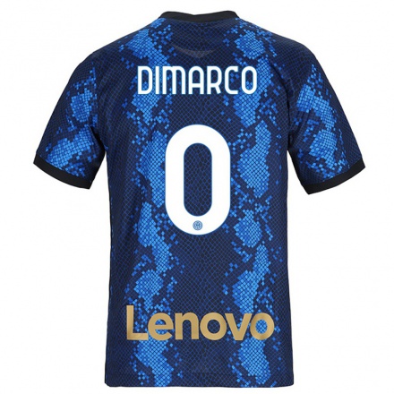 Kinder Fußball Christian Dimarco #0 Dunkelblau Heimtrikot Trikot 2021/22 T-shirt