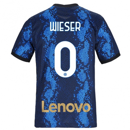 Kinder Fußball David Wieser #0 Dunkelblau Heimtrikot Trikot 2021/22 T-shirt