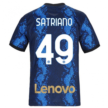 Kinder Fußball Martin Satriano #49 Dunkelblau Heimtrikot Trikot 2021/22 T-Shirt
