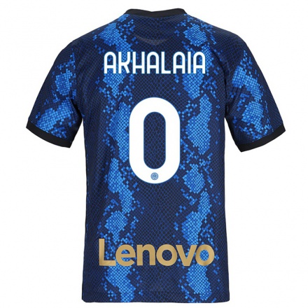 Kinder Fußball Lado Akhalaia #0 Dunkelblau Heimtrikot Trikot 2021/22 T-Shirt
