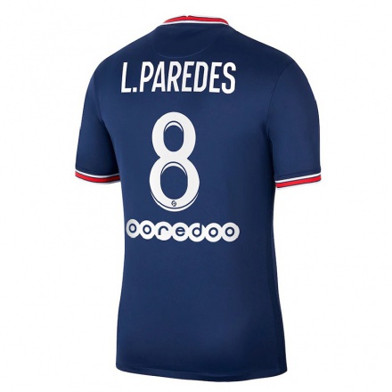 Kinder Fußball Leandro Paredes #8 Dunkelblau Heimtrikot Trikot 2021/22 T-Shirt
