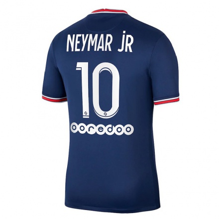 Kinder Fußball Neymar #10 Dunkelblau Heimtrikot Trikot 2021/22 T-Shirt