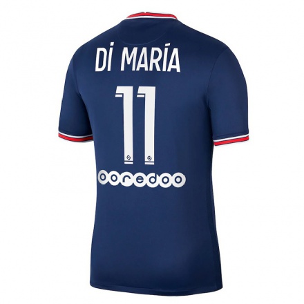 Kinder Fußball Angel Di Maria #11 Dunkelblau Heimtrikot Trikot 2021/22 T-shirt