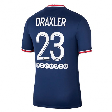 Kinder Fußball Julian Draxler #23 Dunkelblau Heimtrikot Trikot 2021/22 T-shirt