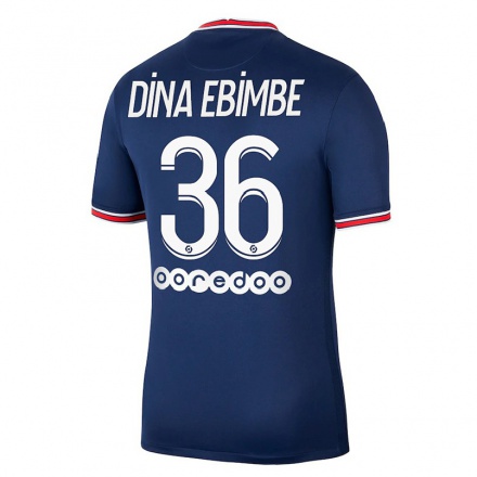 Kinder Fußball Junior Dina Ebimbe #36 Dunkelblau Heimtrikot Trikot 2021/22 T-Shirt