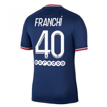 Kinder Fußball Denis Franchi #40 Dunkelblau Heimtrikot Trikot 2021/22 T-Shirt