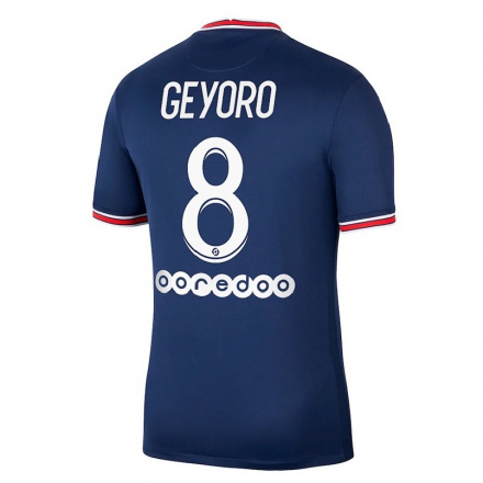 Kinder Fußball Grace Geyoro #8 Dunkelblau Heimtrikot Trikot 2021/22 T-shirt