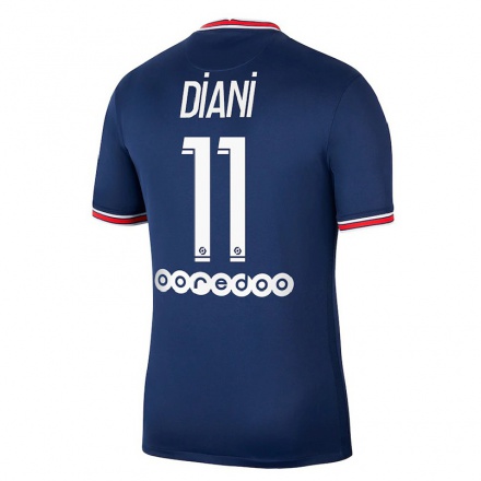 Kinder Fußball Kadidiatou Diani #11 Dunkelblau Heimtrikot Trikot 2021/22 T-Shirt