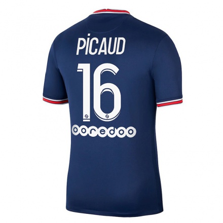 Kinder Fußball Constance Picaud #16 Dunkelblau Heimtrikot Trikot 2021/22 T-shirt