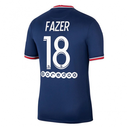 Kinder Fußball Laurina Fazer #18 Dunkelblau Heimtrikot Trikot 2021/22 T-Shirt