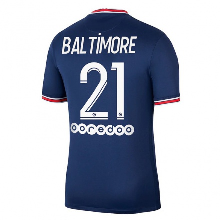Kinder Fußball Sandy Baltimore #21 Dunkelblau Heimtrikot Trikot 2021/22 T-Shirt