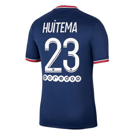Kinder Fußball Jordyn Huitema #23 Dunkelblau Heimtrikot Trikot 2021/22 T-Shirt