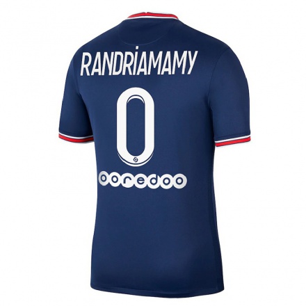Kinder Fußball Mathyas Randriamamy #0 Dunkelblau Heimtrikot Trikot 2021/22 T-shirt