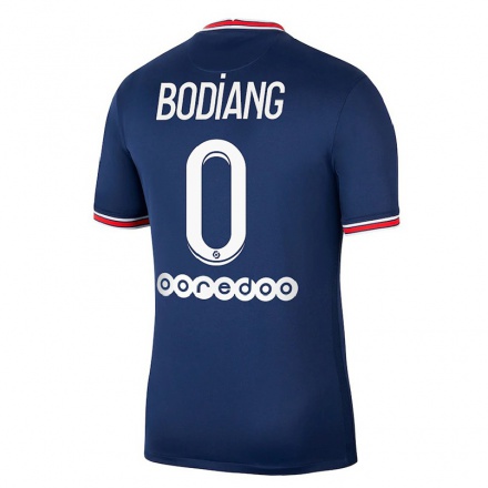 Kinder Fußball Moutanabi Bodiang #0 Dunkelblau Heimtrikot Trikot 2021/22 T-Shirt