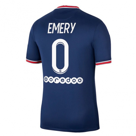Kinder Fußball Warren Zaire Emery #0 Dunkelblau Heimtrikot Trikot 2021/22 T-shirt