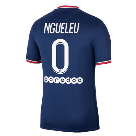 Kinder Fußball Soufiya Ngueleu #0 Dunkelblau Heimtrikot Trikot 2021/22 T-shirt