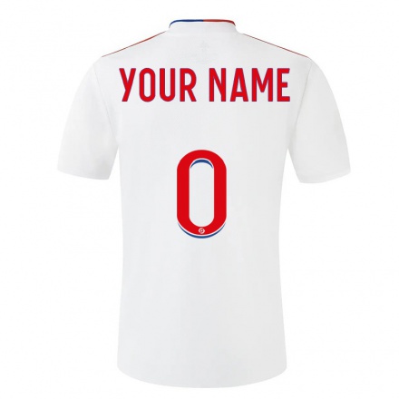 Kinder Fußball Dein Name #0 Weiß Heimtrikot Trikot 2021/22 T-Shirt