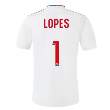 Kinder Fußball Anthony Lopes #1 Weiß Heimtrikot Trikot 2021/22 T-Shirt