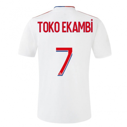 Kinder Fußball Karl Toko Ekambi #7 Weiß Heimtrikot Trikot 2021/22 T-Shirt