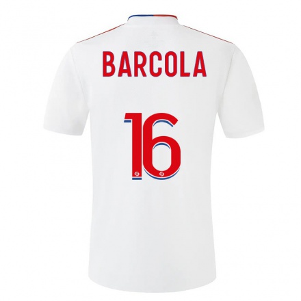 Kinder Fußball Malcolm Barcola #16 Weiß Heimtrikot Trikot 2021/22 T-Shirt