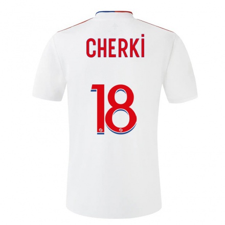Kinder Fußball Rayan Cherki #18 Weiß Heimtrikot Trikot 2021/22 T-Shirt