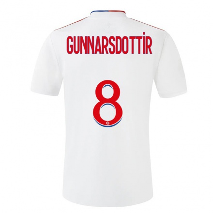 Kinder Fußball Sara Bjork Gunnarsdottir #8 Weiß Heimtrikot Trikot 2021/22 T-Shirt