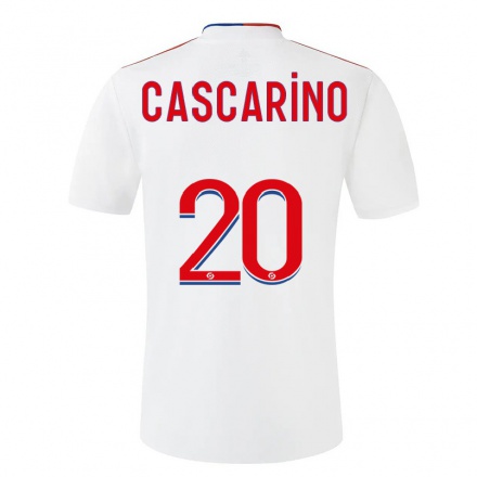 Kinder Fußball Delphine Cascarino #20 Weiß Heimtrikot Trikot 2021/22 T-Shirt