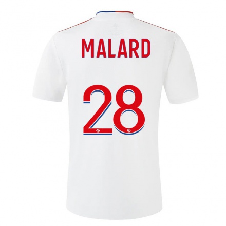 Kinder Fußball Melvine Malard #28 Weiß Heimtrikot Trikot 2021/22 T-Shirt