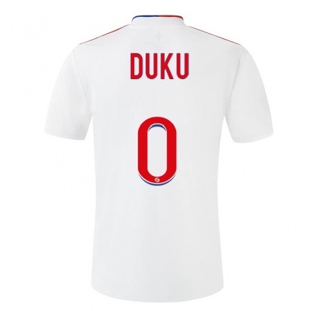 Kinder Fußball Modeste Duku #0 Weiß Heimtrikot Trikot 2021/22 T-Shirt