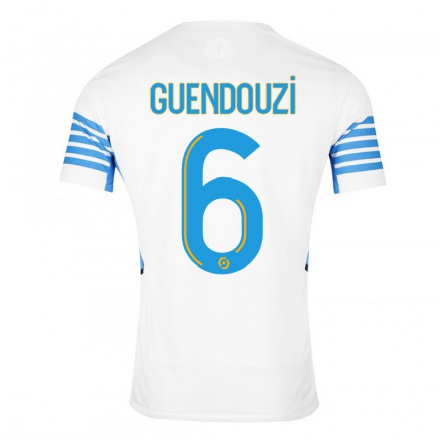 Kinder Fußball Matteo Guendouzi #6 Weiß Heimtrikot Trikot 2021/22 T-Shirt