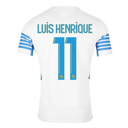 Kinder Fußball Luis Henrique #11 Weiß Heimtrikot Trikot 2021/22 T-Shirt