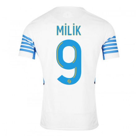 Kinder Fußball Arkadiusz Milik #9 Weiß Heimtrikot Trikot 2021/22 T-Shirt