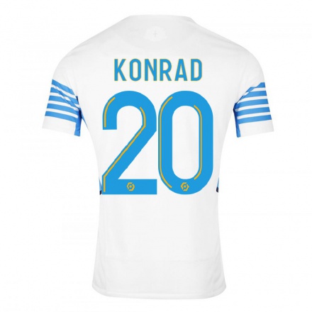 Kinder Fußball Konrad de la Fuente #20 Weiß Heimtrikot Trikot 2021/22 T-Shirt