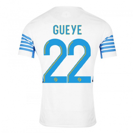 Kinder Fußball Pape Gueye #22 Weiß Heimtrikot Trikot 2021/22 T-Shirt