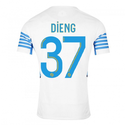 Kinder Fußball Bamba Dieng #37 Weiß Heimtrikot Trikot 2021/22 T-Shirt